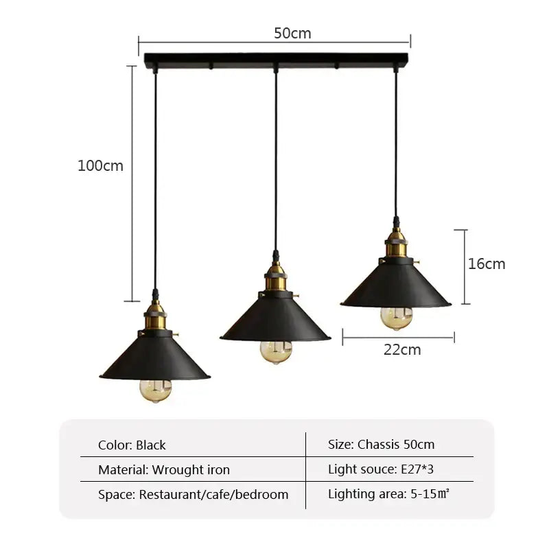 Industrial black & white ceiling chandelier – kitchen pendant light