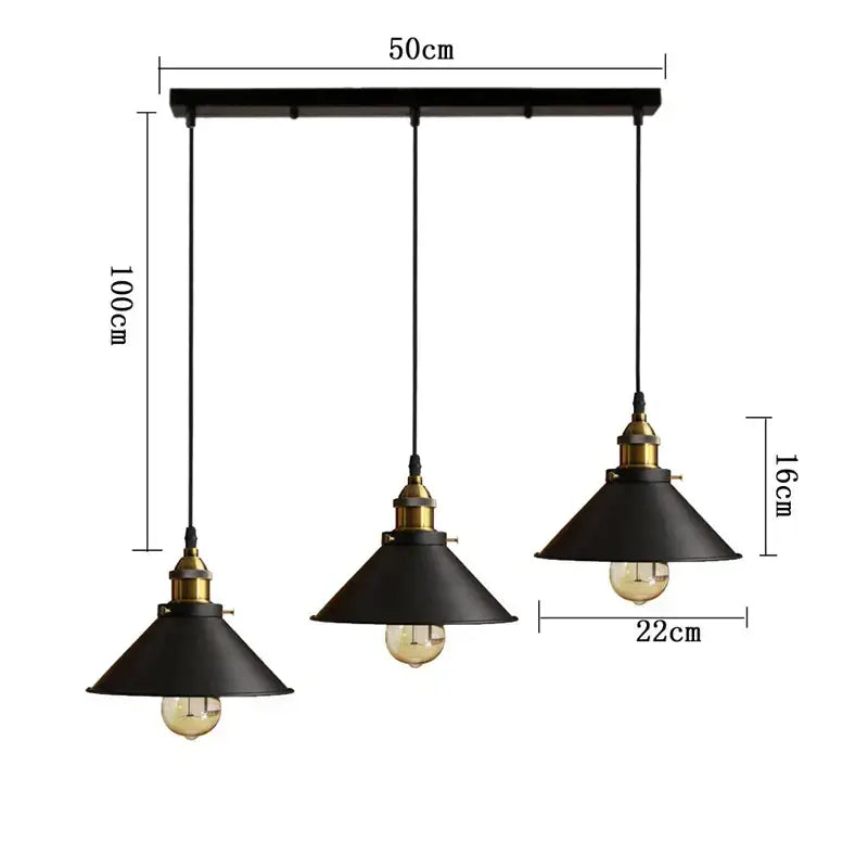 Industrial black & white ceiling chandelier – kitchen pendant light