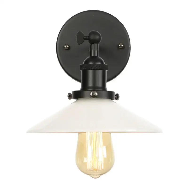 Industrial black & white ceramic led wall lights kitchen sconce