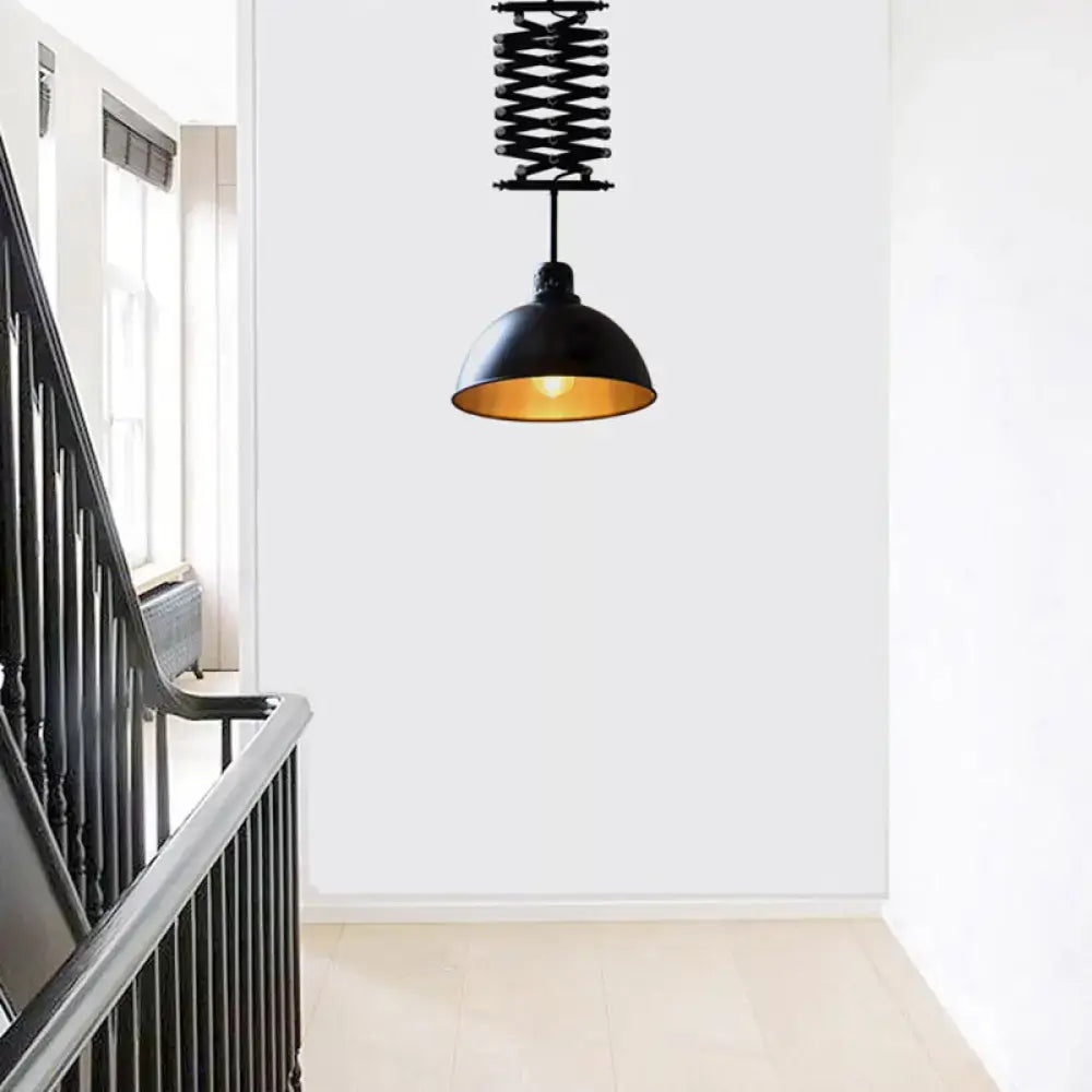 Industrial black & white pendant light balcony extendable lamp