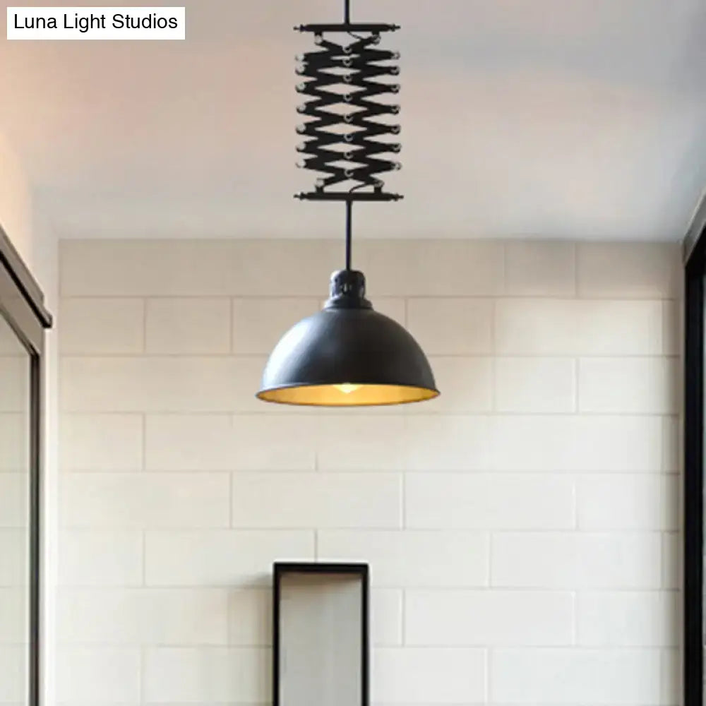 Industrial black & white pendant light balcony extendable lamp