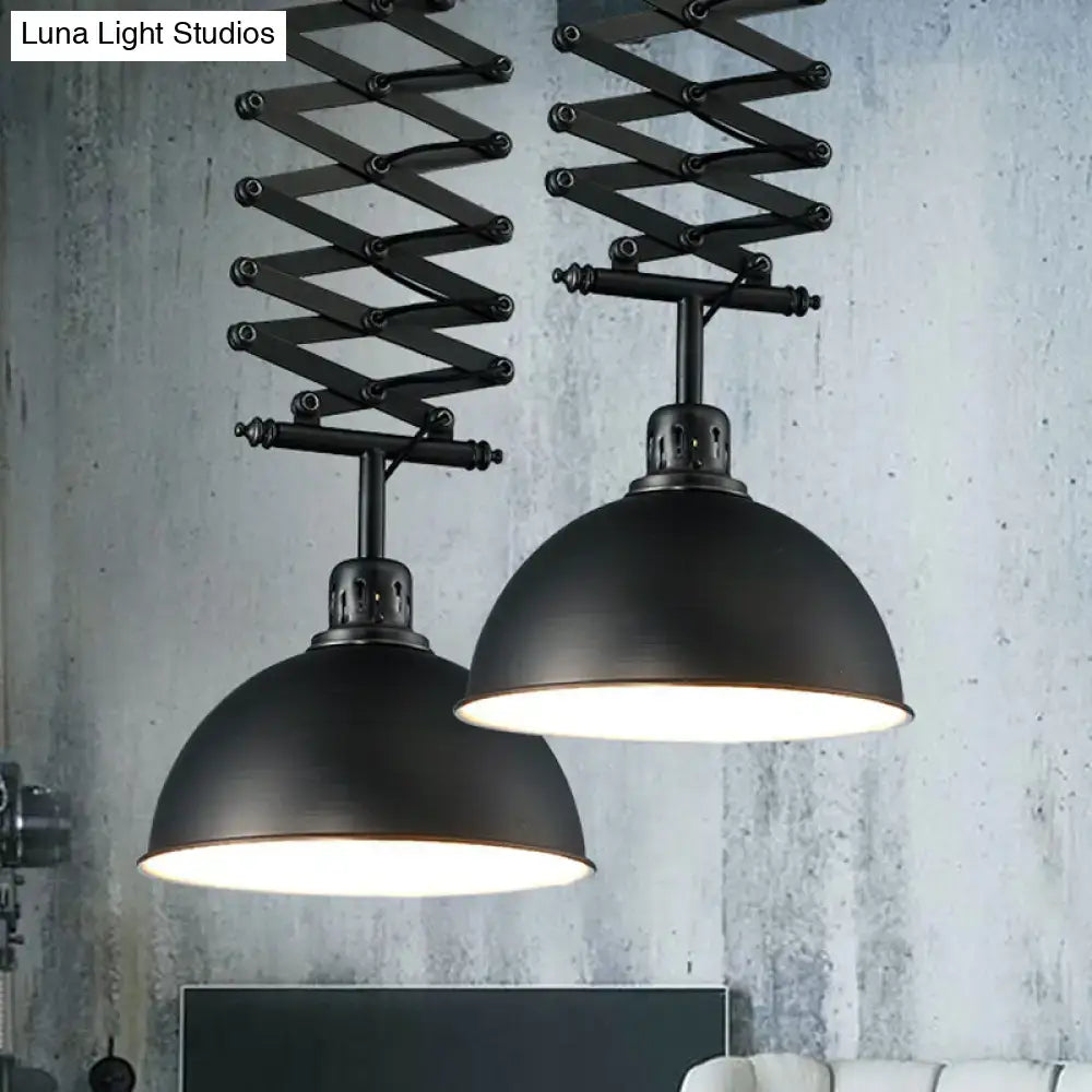 Industrial black & white pendant light balcony extendable lamp