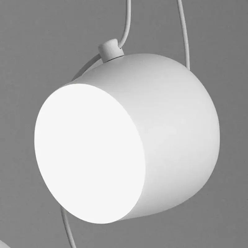 Industrial black & white spherical pendant light dining room