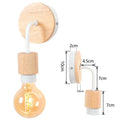 Industrial black & white wall light set bedroom wood sconces