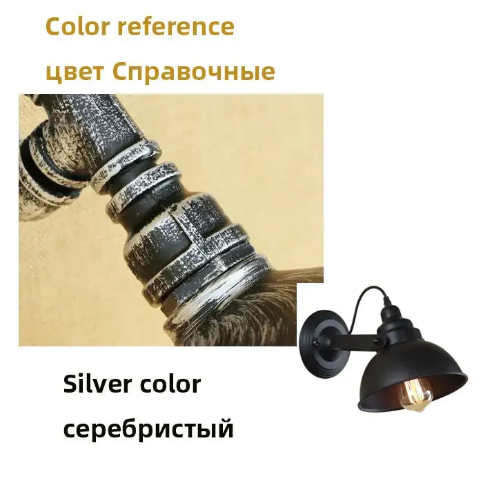Industrial black wrought iron wall sconce bedroom edison lamp