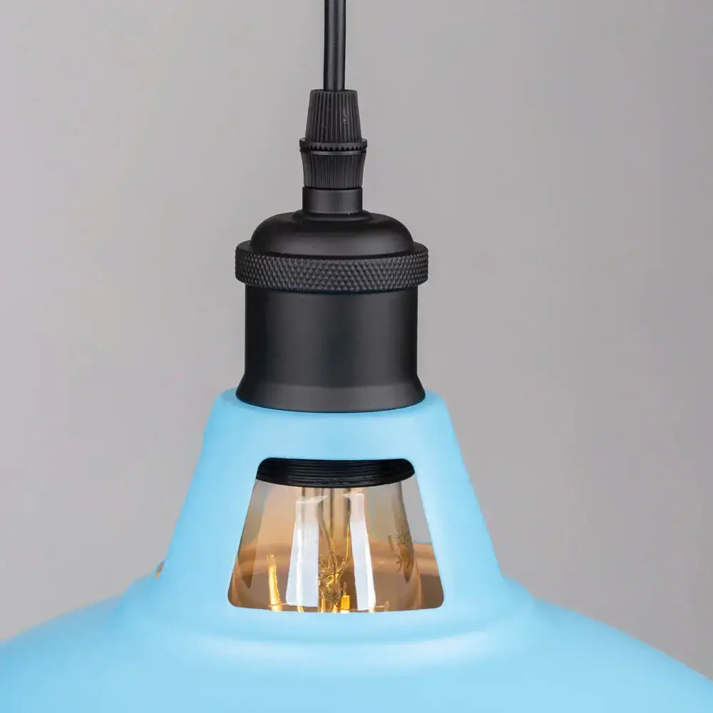 Industrial blue vintage pendant light kitchen hanging fixture