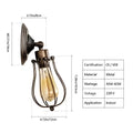 Industrial brass cage wall sconce bedroom vintage adjustable light