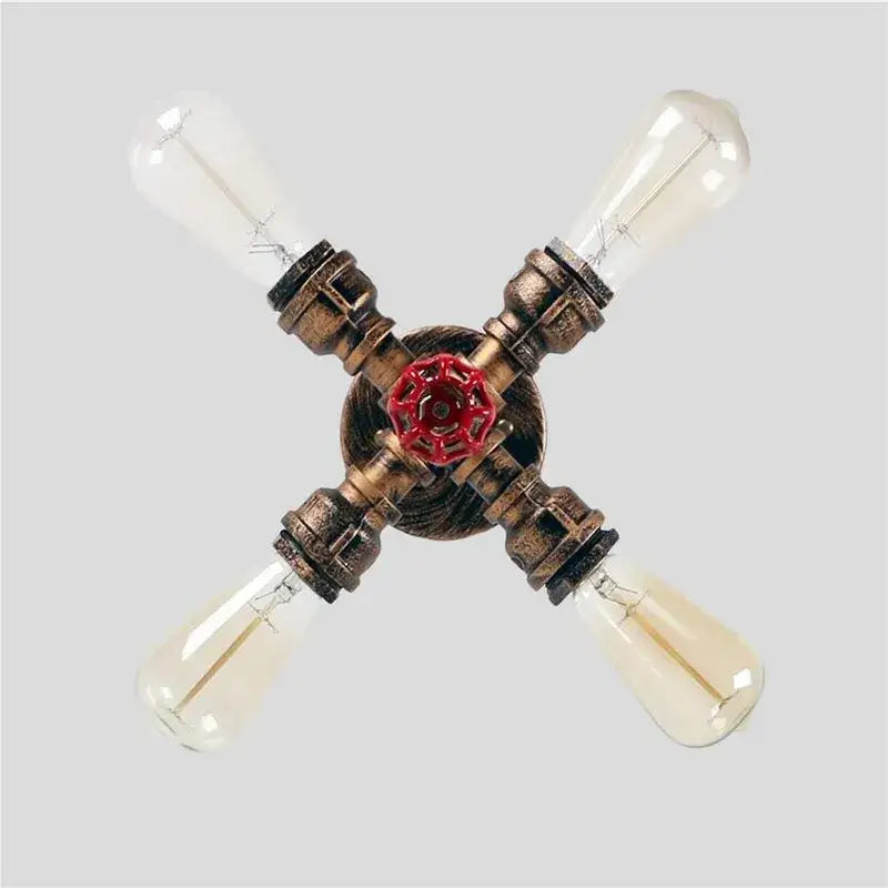 Industrial brass ceiling chandelier dining room edison light fixture