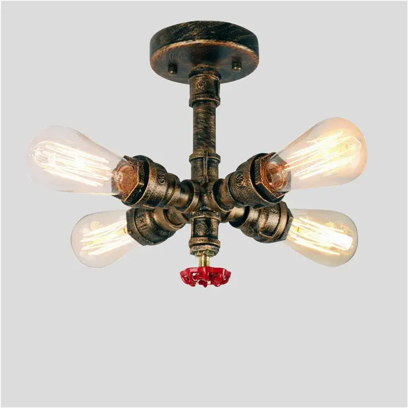 Industrial brass ceiling chandelier dining room edison light fixture