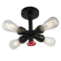 Industrial brass ceiling chandelier dining room edison light fixture