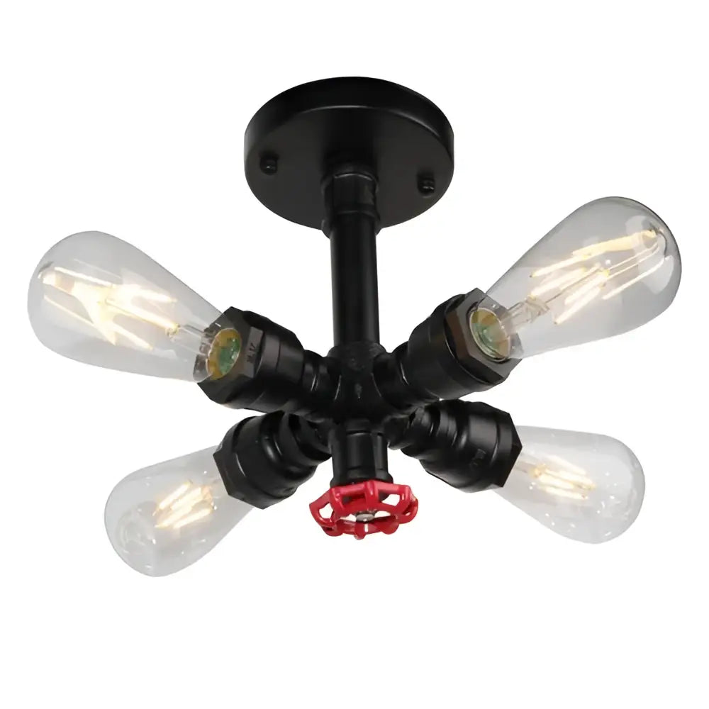 Industrial brass ceiling chandelier dining room edison light fixture
