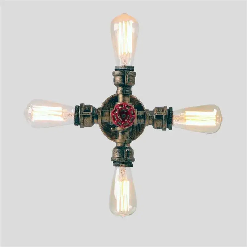 Industrial brass ceiling chandelier dining room edison light fixture