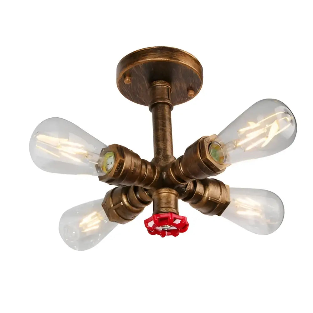 Industrial brass ceiling chandelier dining room edison light fixture