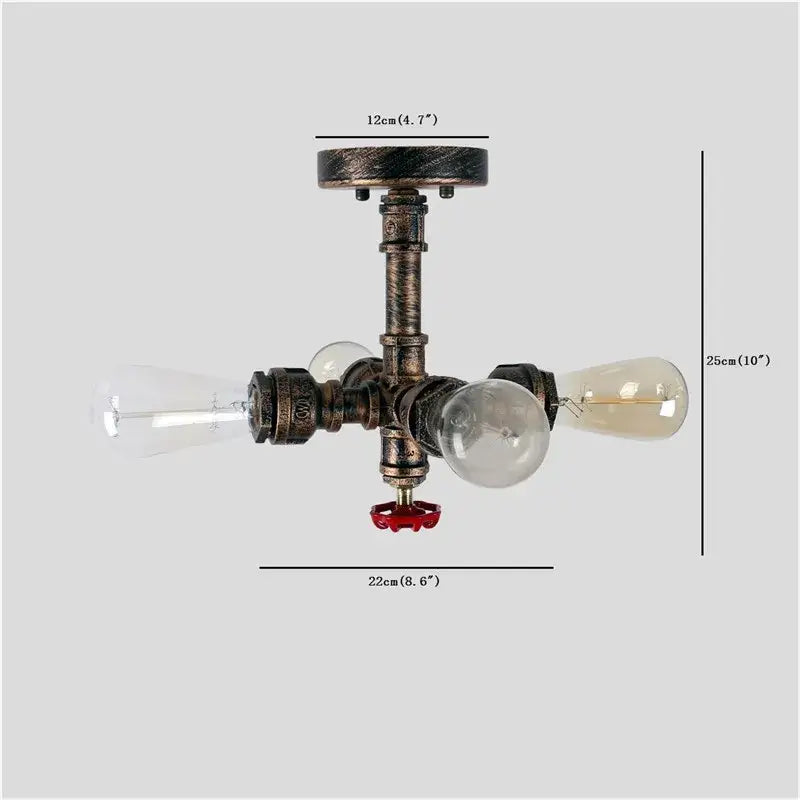 Industrial brass ceiling chandelier dining room edison light fixture