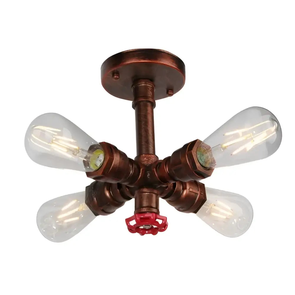 Industrial brass ceiling chandelier dining room edison light fixture