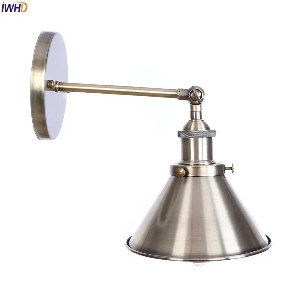 Industrial brass edison wall light bathroom adjustable sconce
