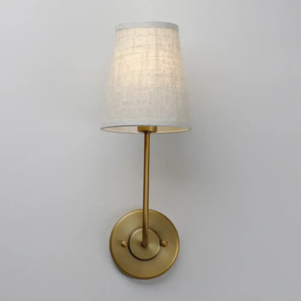 Industrial brass wall lamp set bedroom reading light with linen shades