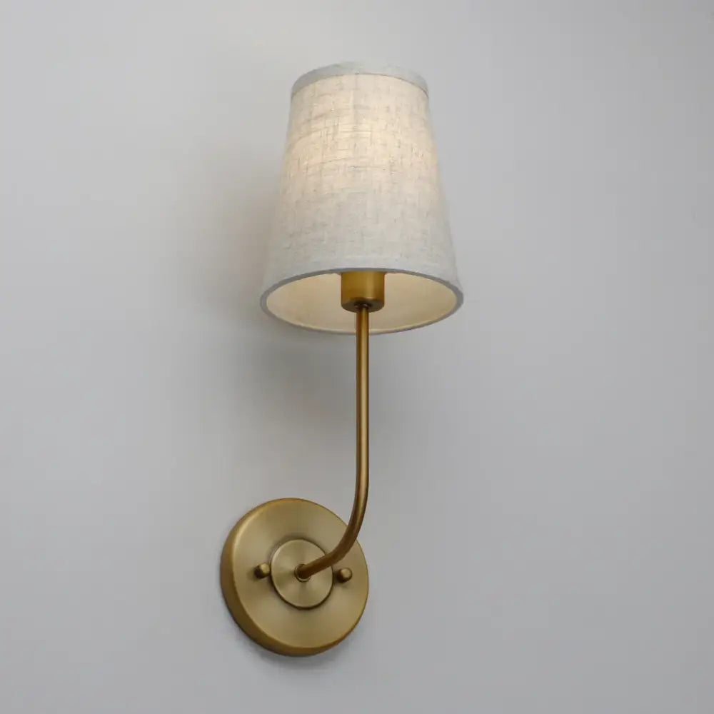 Industrial brass wall lamp set bedroom reading light with linen shades
