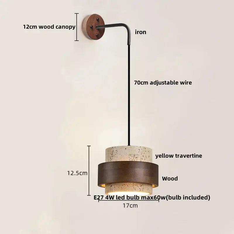 Industrial bronze and beige led wall light fixture bedroom sconce