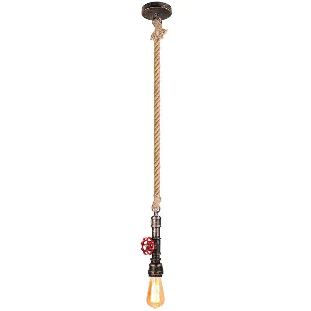 Industrial bronze iron water pipe pendant light – kitchen edison lamp