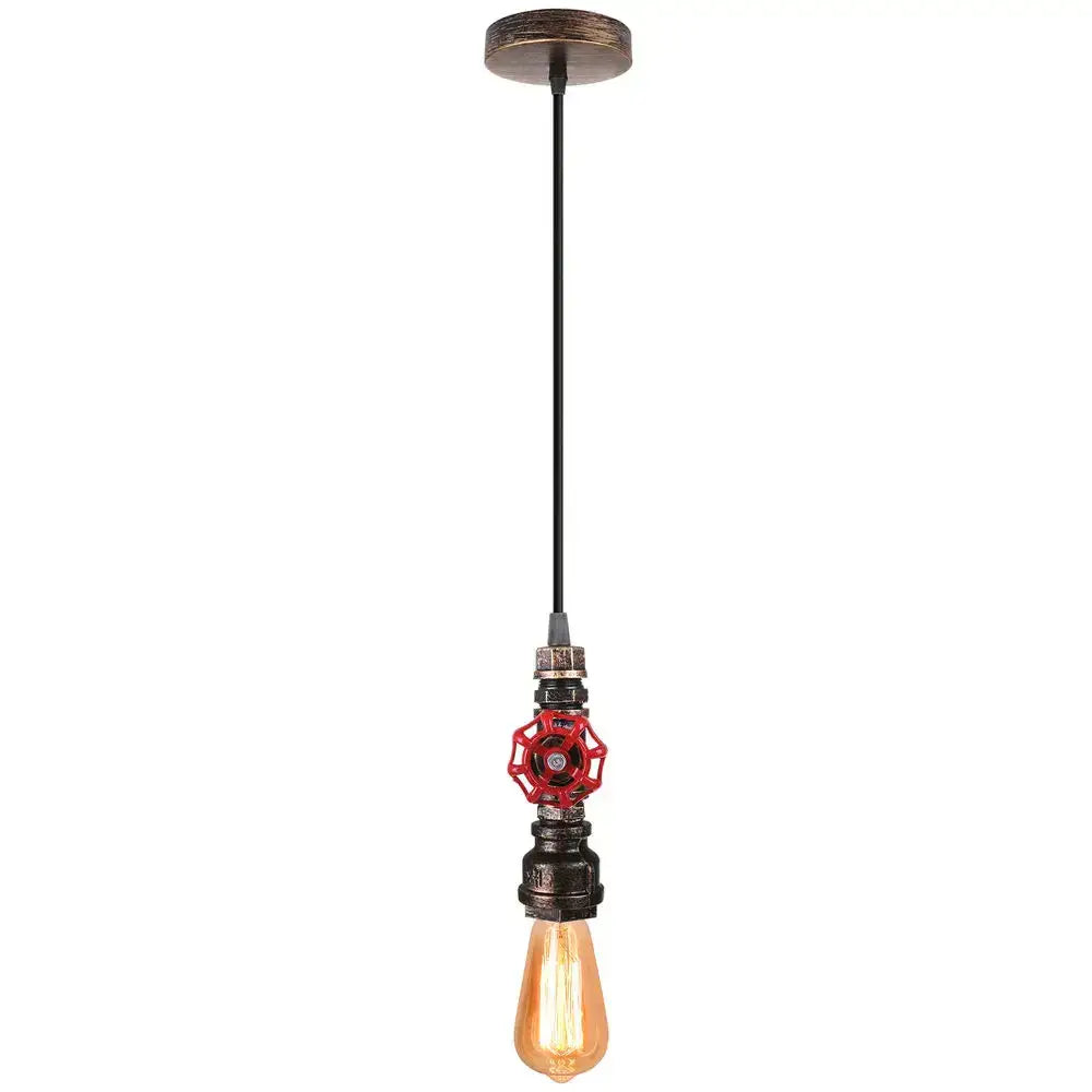 Industrial bronze iron water pipe pendant light – kitchen edison lamp