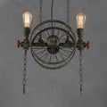 Industrial bronze island light with open bulb kitchen chandelier