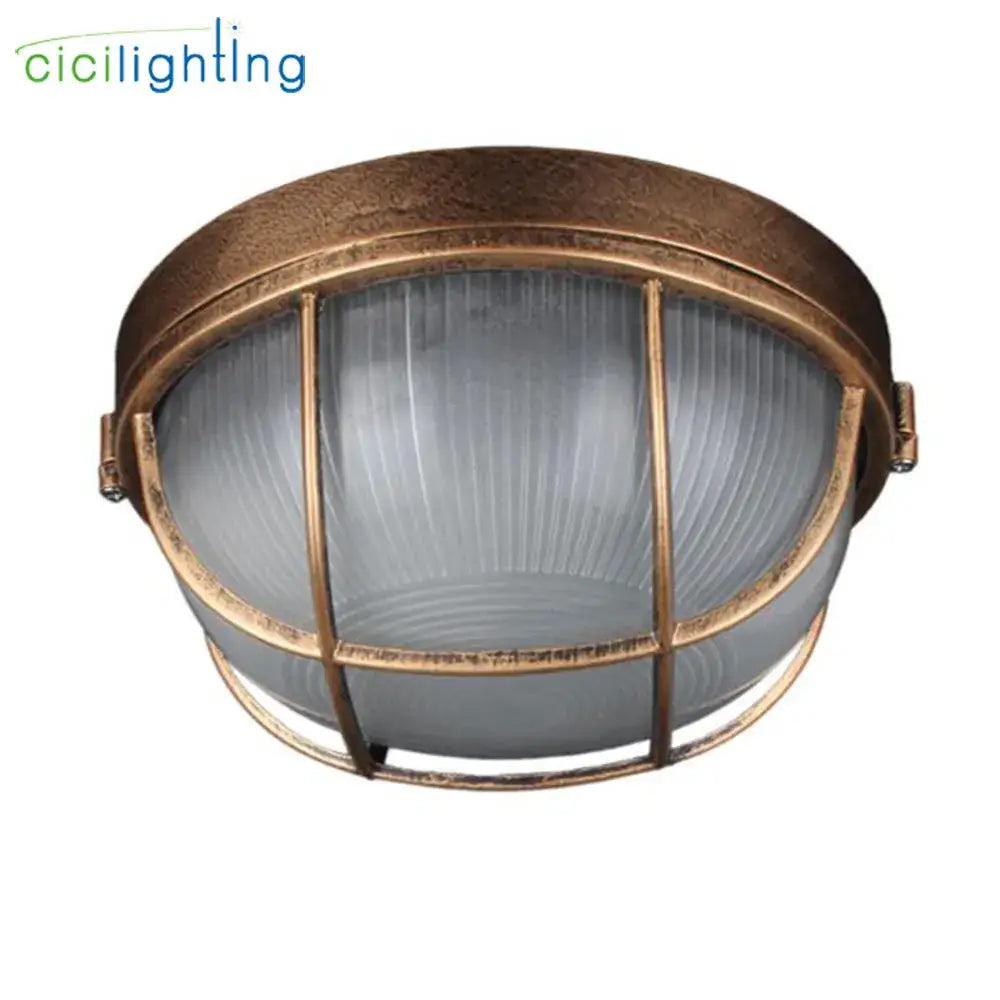 Industrial bronze metal cage outdoor ceiling lamp yard light