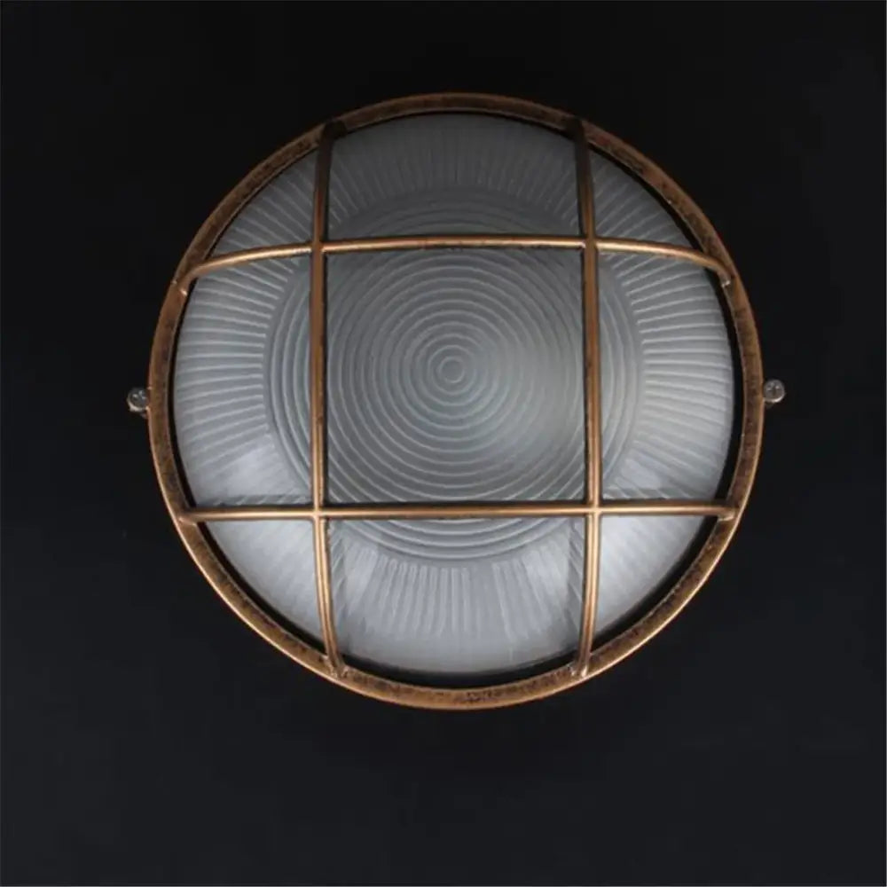 Industrial bronze metal cage outdoor ceiling lamp yard light