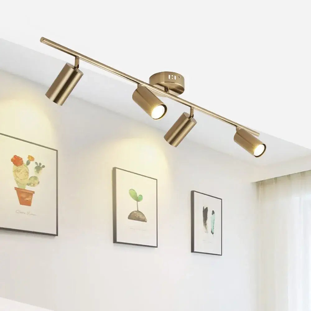 Industrial brushed brass 3 light ceiling light for living room