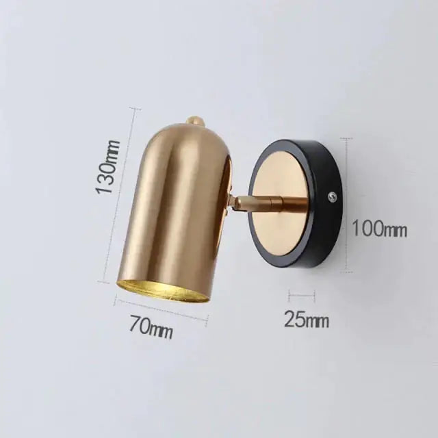Industrial brushed nickel led wall sconce bedroom spotlight