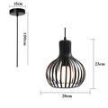 Industrial cage led pendant light black & white living room decor