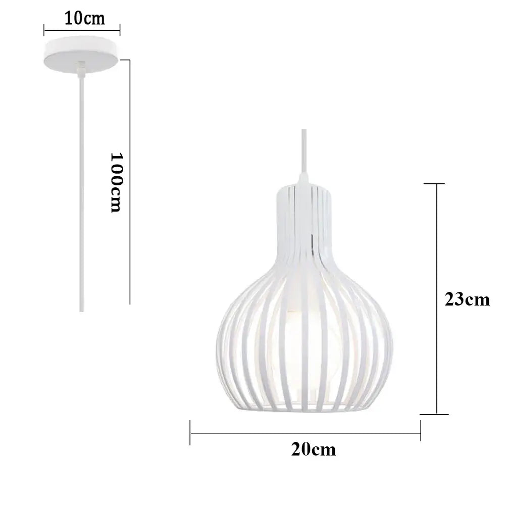 Industrial cage led pendant light black & white living room decor