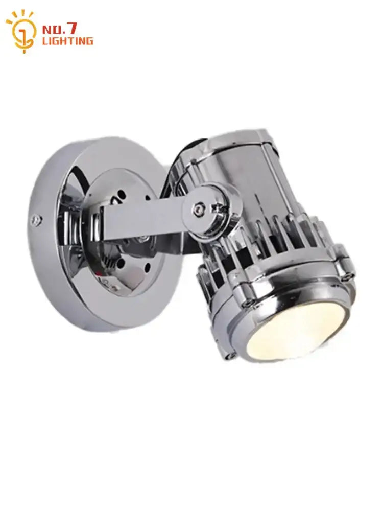 Industrial chrome adjustable wall lamp bedroom spotlight head