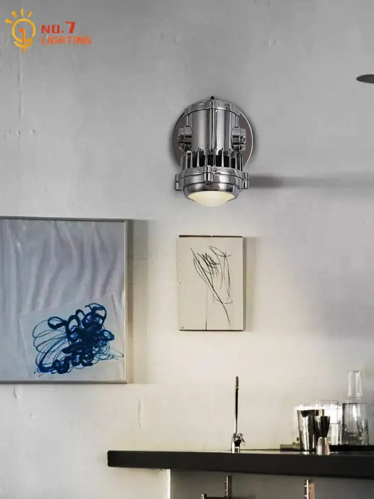Industrial chrome adjustable wall lamp bedroom spotlight head