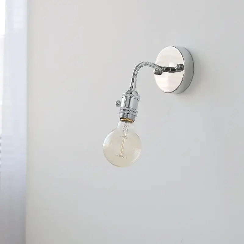 Industrial chrome flexible led wall lamp sconce bedroom reading light