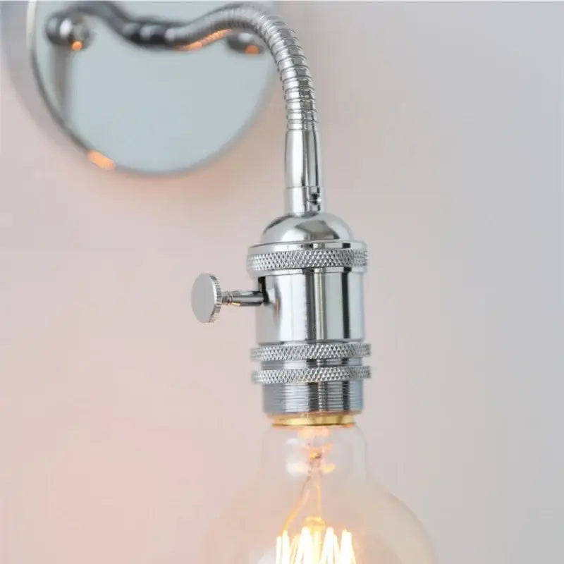 Industrial chrome flexible led wall lamp sconce bedroom reading light