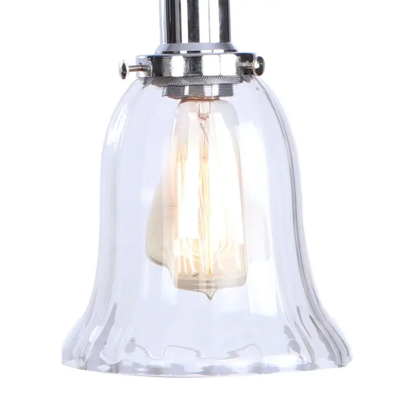 Industrial chrome wall sconce bedroom swing arm glass lamp