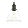 Industrial clear glass funnel flared pendant light kitchen fixture