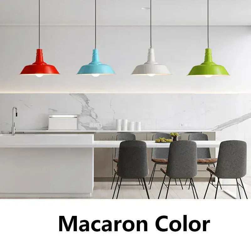 Industrial colorful led e27 pendant light for study room