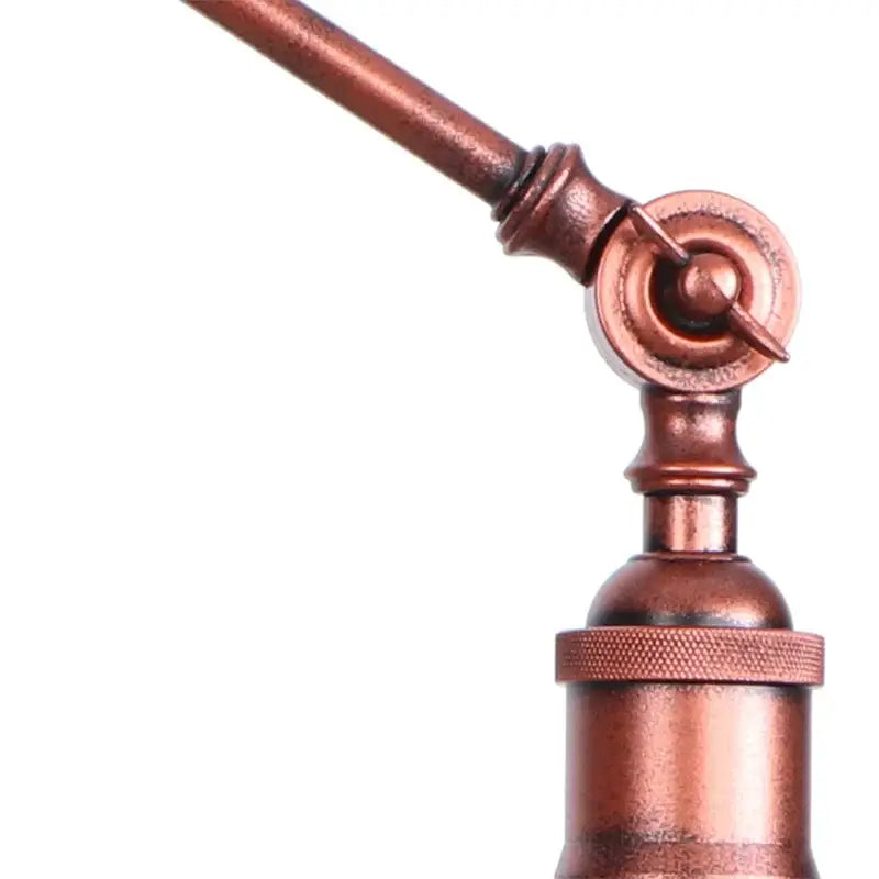 Industrial copper adjustable glass swing arm wall sconce bedroom light