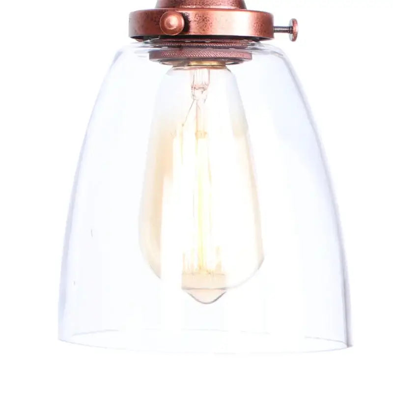 Industrial copper adjustable glass swing arm wall sconce bedroom light