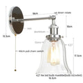 Industrial copper wall light with clear glass shade bedroom sconce
