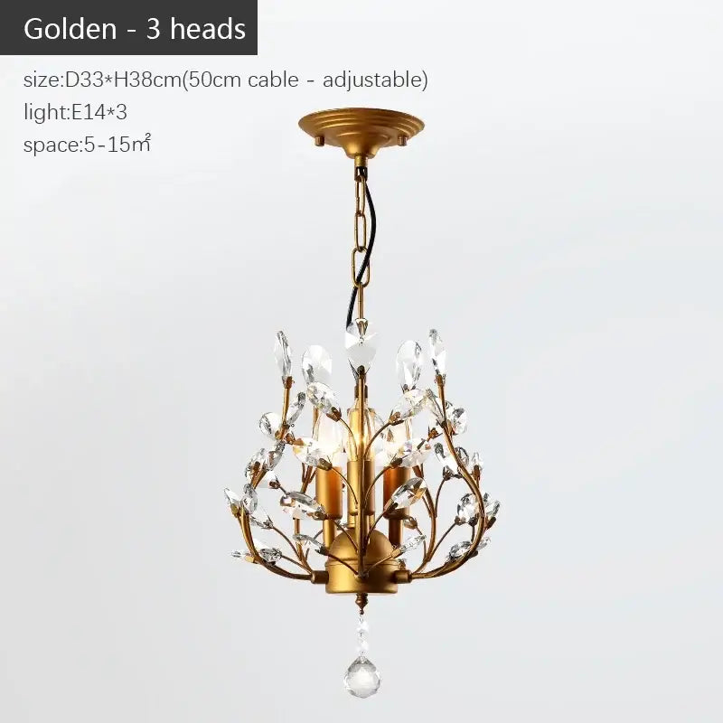 Industrial crystal chandelier antique bronze branch dining room light