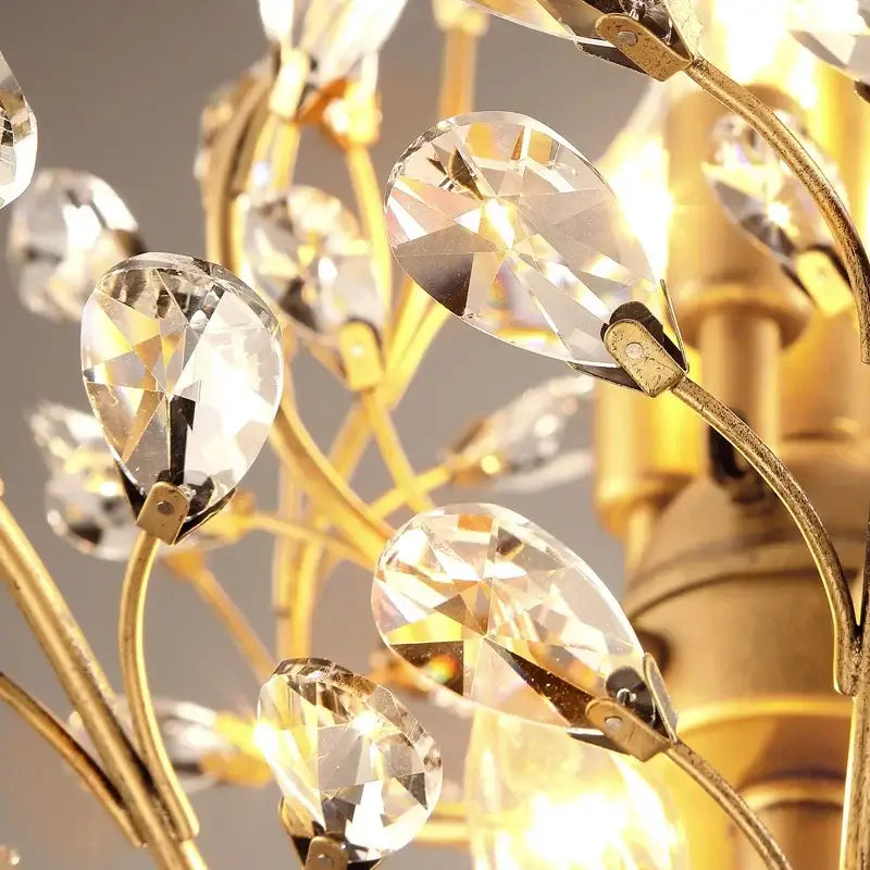 Industrial crystal chandelier antique bronze branch dining room light