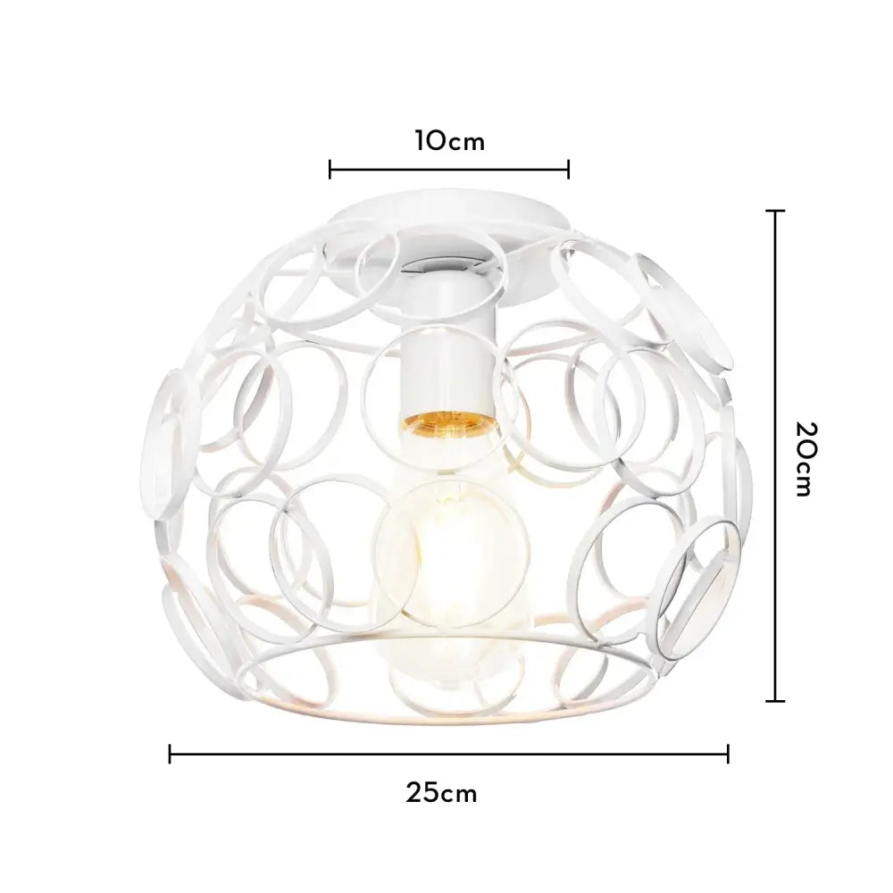 Industrial e27 ceiling lamp modern geometric white light living room