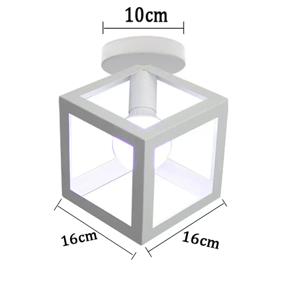 Industrial e27 ceiling lamp modern geometric white light living room