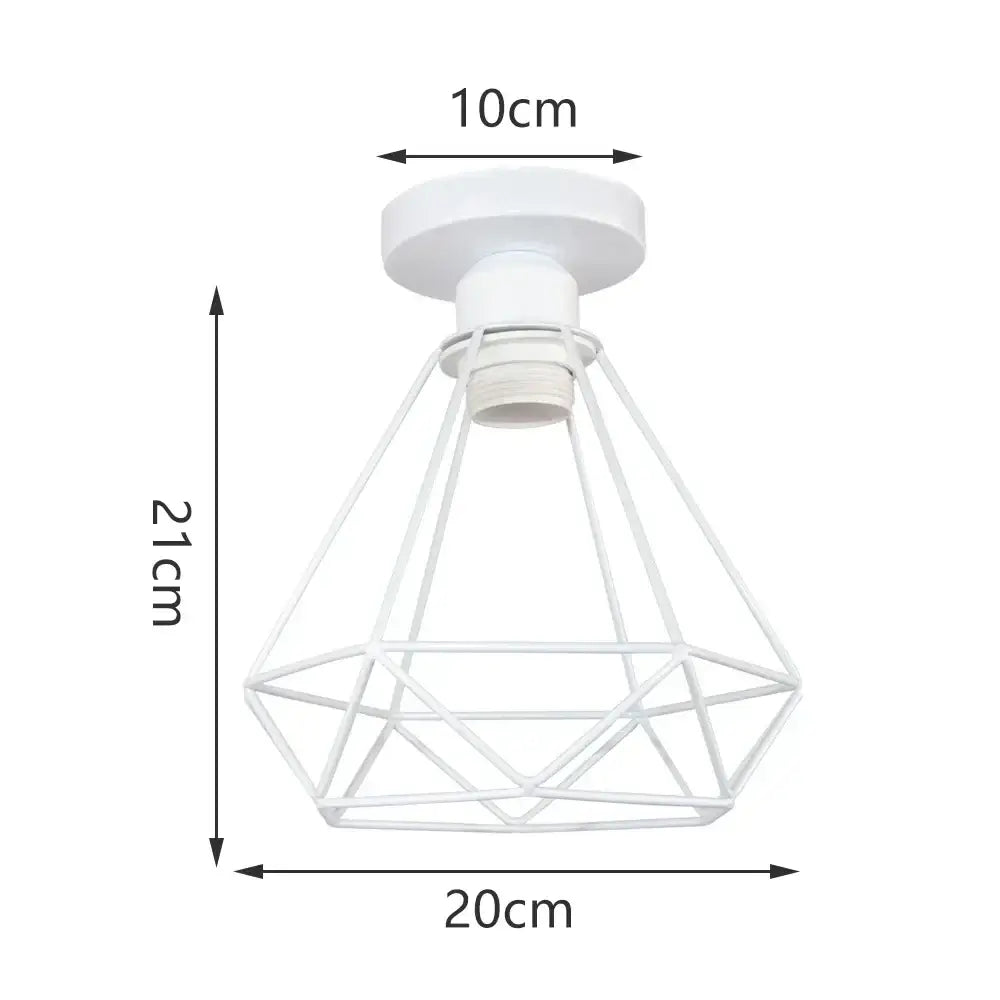 Industrial e27 ceiling lamp modern geometric white light living room
