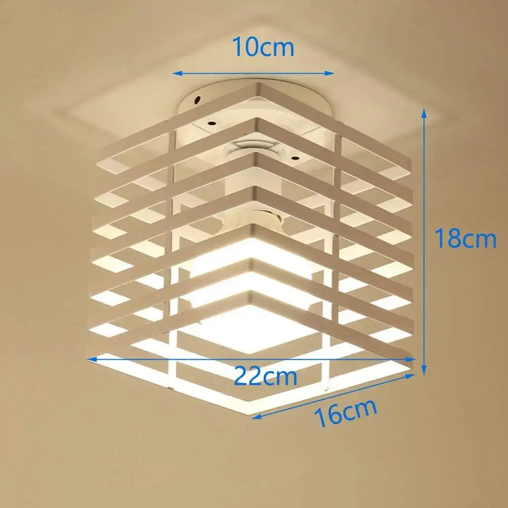 Industrial e27 ceiling lamp modern geometric white light living room