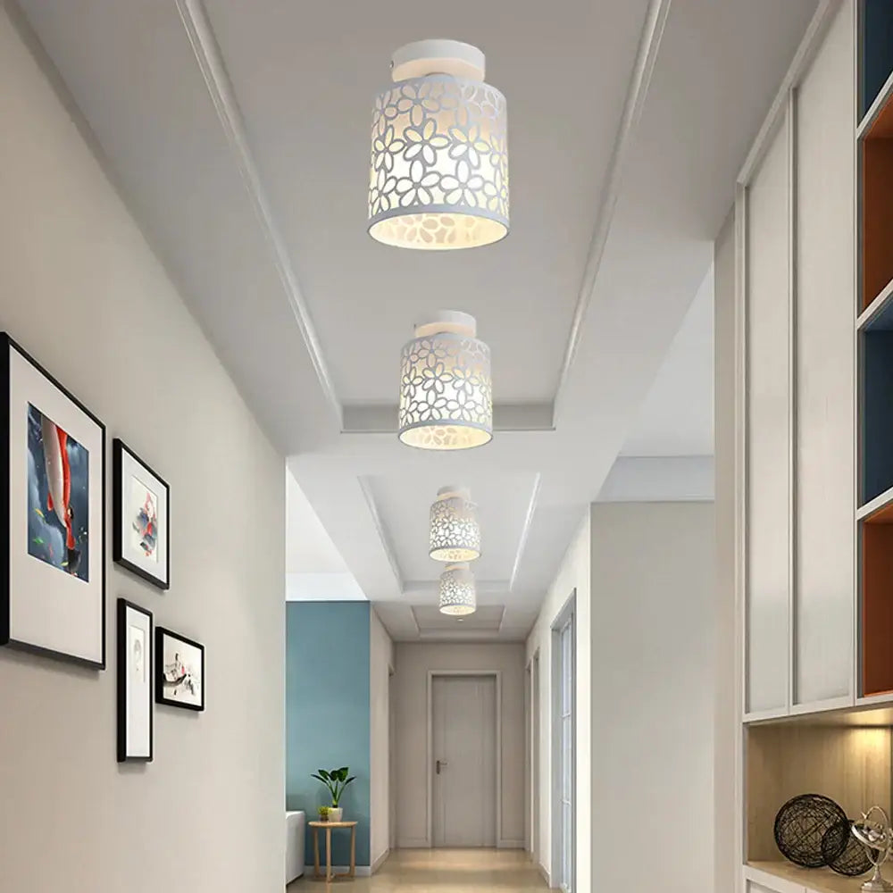 Industrial e27 ceiling lamp modern geometric white light living room