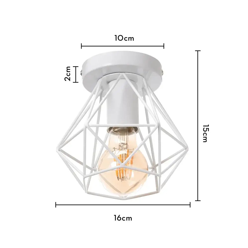 Industrial e27 ceiling lamp modern geometric white light living room
